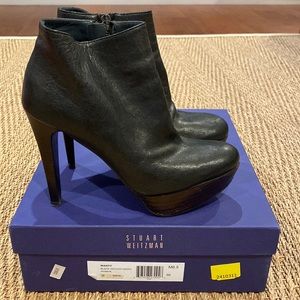 Stuart Weitzman Black Platform Booties